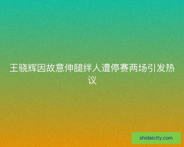 王骁辉因故意伸腿绊人遭停赛两场引发热议