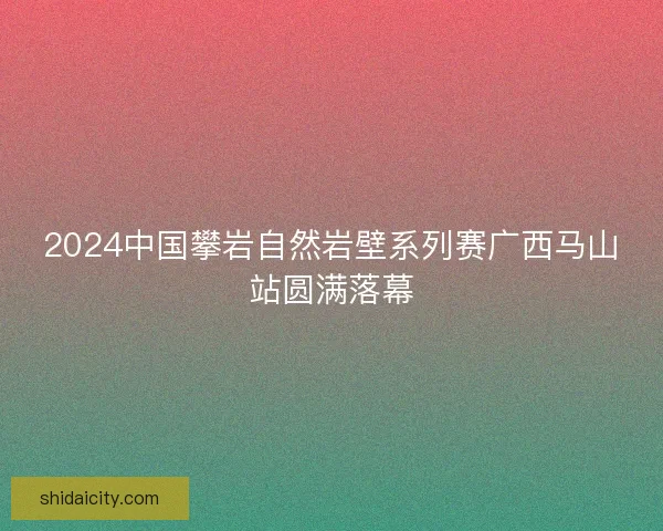 2024中国攀岩自然岩壁系列赛广西马山站圆满落幕